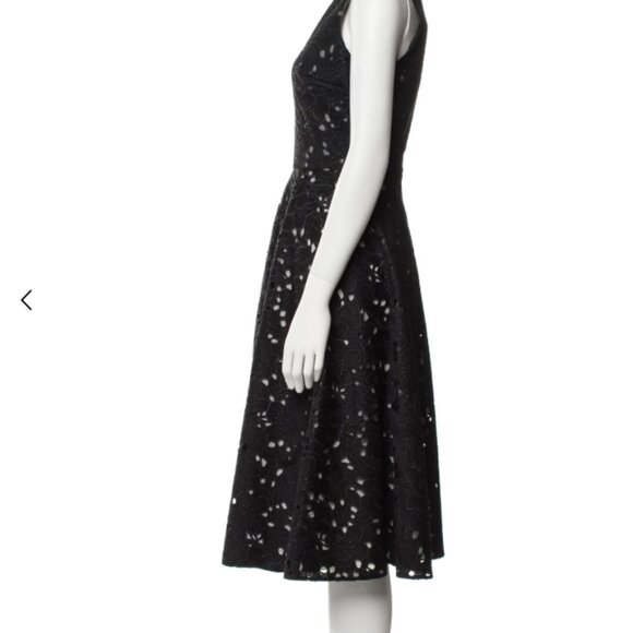 Sachin + Babi Black Floral Eyelet Midi Dress XS Embroidered Lace Cocktail NWT - Picture 3 of 5